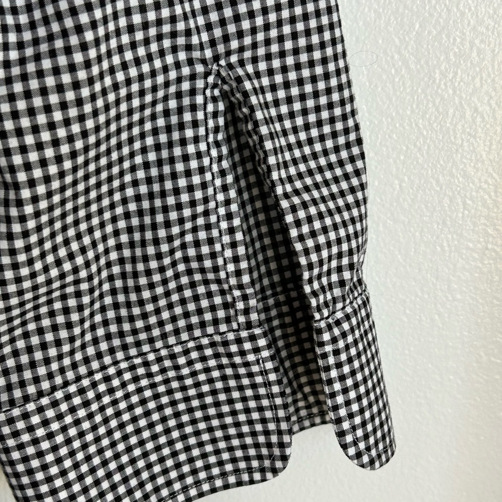 LRL Black & White Gingham Button Down Top Plus Size 2X Plaid Classic Preppy - Picture 5 of 6